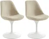 Vente-unique - XAFY Stuhl Stoff BeigeWeiß - B 61,5 cm x H 79,5 cm x L 48 cm Bild 2
