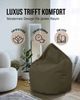 PATCH HOME Sitzsack Tropfenform – Jumbo – Khaki, bequemer Sitzsack aus Luxus-Polyester-Gewebe, bereits befüllt Bild 5