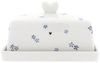 Bastion Collections Butterdose Butterschale Blumen Weiß Blau LI/BUTTER HE 009IB Bild 3