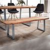 Esszimmerbank 180x40x45,5 cm Akazie Massivholz / Metall mit Baumkante, Esstis... Bild 2