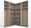 Rauch Möbel Quadra Schrank Eckschrank Schwebetürenschrank, Grau, 4-trg. mit Spiegel, inkl. 2 Kleiderstangen, 12 Einlegeböden, BxHxT 181 x 210 x 187 cm Bild 2