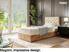 MEBLINI Boxspringbett LOFTY 3 90x200 cm mit Bettkasten – H3/Beige Samt Gepolstert Einzelbett mit Topper & Bonellfederkern-Matratze Bild 2
