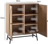 FINEBUY Sideboard FB104655 (80x103x39 cm Anrichte, Eiche-Dekor Rattangeflecht), Kommode Türen Highboard, Hoher Kommodenschrank Bild 3