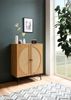 FINEBUY Sideboard FB104655 (80x103x39 cm Anrichte, Eiche-Dekor Rattangeflecht), Kommode Türen Highboard, Hoher Kommodenschrank Bild 2