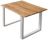 Esstisch Baumkante Massiv Wildeiche 80 x 80 weiß SESSA 73355355 Bild 2