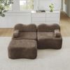 2-Sitzer Sofa 192×167×70 cm aus Samt rahmenlos modular mit 1 Ottomane, braun Bild 2