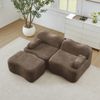 2-Sitzer Sofa 192×167×70 cm aus Samt rahmenlos modular mit 1 Ottomane, braun Bild 3