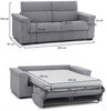 Dmora 2-Sitzer Schlafsofa Biscossi, Schlafsofa fürs Wohnzimmer, gepolstert, abnehmbar, 100 % Made in Italy-Qualität, 205x95 h100 cm, Grau Bild 3