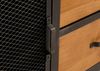 Sideboard HWC-N28, Kommode, Rollen 4 Schubladen, 3D-Struktur Industrial Retro Metall Holz 90x150x40cm ~ schwarz, natur Bild 5