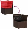 vidaXL Garten-Ecksofa mit Kissen Braun Poly Rattan 366239 Bild 5