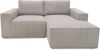 DOMO. collection Ecksofa 800 021, kleine Couch in L-Form mit Cordstoff, Modulsofa mit Taschenfederkern, Sofa, Polsterecke, Eckcouch 198 x 172 x 85 cm (BxTxH), platin-grau Bild 2