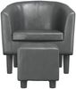 vidaXL Clubsessel mit Fußhocker Grau Kunstleder 356492 Bild 3