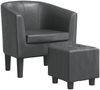 vidaXL Clubsessel mit Fußhocker Grau Kunstleder 356492 Bild 2