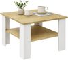 VCM Beistelltisch & Couchtisch Disalo 921266 Weiß / Honig-Eiche H. 44 x B. 55 x T. 55 cm Bild 1