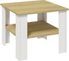 VCM Beistelltisch & Couchtisch Disalo 921266 Weiß / Honig-Eiche H. 44 x B. 55 x T. 55 cm Bild 2