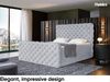 MEBLINI Boxspringbett DUKE 140x200 cm mit Bettkasten - H3/Hellgrau Samt Polsterbett - Doppelbett mit Topper & Taschenfederkern-Matratze Bild 3