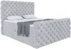 MEBLINI Boxspringbett DUKE 140x200 cm mit Bettkasten - H3/Hellgrau Samt Polsterbett - Doppelbett mit Topper & Taschenfederkern-Matratze Bild 2