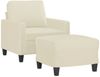 vidaXL Sessel mit Hocker Creme 60 cm Kunstleder 3201020 Bild 3
