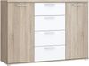 Sideboard Winnie Kommode 4 Schubladen und 2 Türen, Sonoma Eiche / Weiß Bild 3