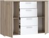 Sideboard Winnie Kommode 4 Schubladen und 2 Türen, Sonoma Eiche / Weiß Bild 5