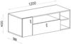Lomadox Lowboard PITTSBURGH-133, Fernsehschrank 120cm, weiß/Eiche/blau Bild 2
