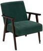 DRW Vintage-Sessel aus Chenille-Stoff und Holz in Grün und Braun Bild 1