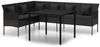 vidaXL 2-tlg. Garten-Essgruppe mit Kissen Schwarz Poly Rattan 362338 Bild 2