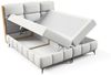 Boxspringbett Schlafzimmerbett CHARLIE PREMIUM 180x200cm Stoff Fibi Hellgrau Bild 4