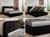 Bett mit Stauraum Polsterbett BENEA CLASSIC, Doppelbett mit Lattenrost Gepolstertes Kopfteil Gasdruckfeder Schlafzimmerbett Pocket Matratze - 140 x 200 cm - Schwarz Plüsch - VIRE LUX Bild 2