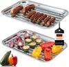 Bremermann Grillschale 2er-Set, Edelstahl grau, 35 x 2,5 x 24,5 cm