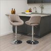 CLP 2er Set Barhocker Milet Stoffbezüge höhenverstellbar drehbar mit Rückenlehnen,taupe Metall in Chromoptik Bild 3