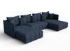 AX LIVING Sofa U Form mit Schlaffunktion Veliro U Blau, 345 cm breit Bild 2