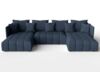 AX LIVING Sofa U Form mit Schlaffunktion Veliro U Blau, 345 cm breit Bild 3