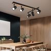 Spotlampe, Metall, Holzoptik, 5 Flammig, L 70cm Bild 2