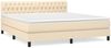 vidaXL Boxspringbett mit Matratze Creme 180x200 cm Stoff 3140318 Bild 2