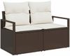vidaXL Garten-Sofa-Set mit Kissen 7 pcs Braun Poly Rattan 3348834 Bild 4