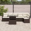 vidaXL Garten-Sofa-Set mit Kissen 7 pcs Braun Poly Rattan 3348834 Bild 3