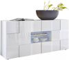 Dmora Kommode Zerba, Wohnzimmerbuffet, Wohnzimmer-Sideboard, Moderne Küchen-Speisekammer, Made in Italy, 181x43 h84 cm, Glänzendes Weiß Bild 5