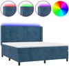 vidaXL Boxspringbett mit Matratze & LED Dunkelblau 160x200 cm Samt 3139575 Bild 2