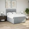 vidaXL Boxspringbett mit Matratze Hellgrau 140x190 cm Stoff 3291670 Bild 3