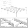Yaheetech Bettgestell Metallbett mit Lattenrost, mit Kopfteil, Metall weiß, 90x200 cm Bild 5