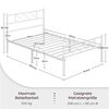 Yaheetech Bettgestell Metallbett mit Lattenrost, mit Kopfteil, Metall weiß, 90x200 cm Bild 4