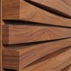 Sideboard HWC-M49, Schrank Kommode Highboard, 3D-Design Staufächer, MDF Metall 85x142x44cm ~ Walnuss-Optik Bild 4