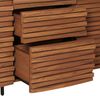 Sideboard HWC-M49, Schrank Kommode Highboard, 3D-Design Staufächer, MDF Metall 85x142x44cm ~ Walnuss-Optik Bild 5