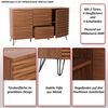 Sideboard HWC-M49, Schrank Kommode Highboard, 3D-Design Staufächer, MDF Metall 85x142x44cm ~ Walnuss-Optik Bild 2