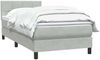 vidaXL Boxspringbett mit Matratze Hellgrau 80x210 cm Samt 3316185 Bild 3