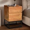 Nachttisch Sheesham Massivholz Metall 40x38x60 cm Nachtschrank Boxspringbett, Design Nachtkonsole mit 2 Schubladen, Nachtkommode Industrial mit Stauraum Bild 2