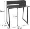 Konsolentisch HWC-K69, Telefontisch, 82x51cm 3D-Struktur, Metall MDF ~ schwarz Bild 4