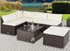 Casaria Polyrattan Lounge Set 'Perth', braun/creme Bild 2