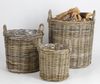 BURI 3er Set Weidenkörbe rund aus Holz Blumentopf Tragekorb 58cm Bild 3